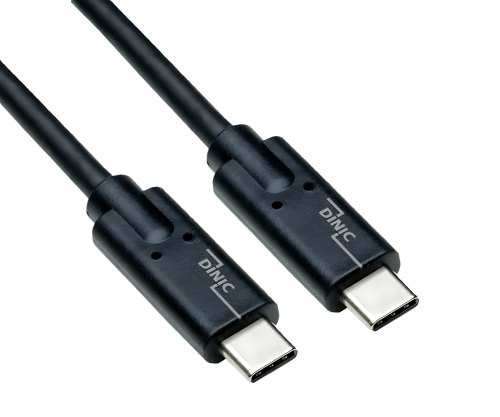 DINIC USB 3.2 Kabel Typ C-C Stecker, schwarz, 2m,  unterstützt 100W (20V/5A) Aufladung, Polybag